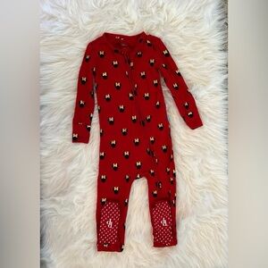 2T EUC  Posh Peanut Minnie Mouse Holiday Gold Foil Convertible Romper